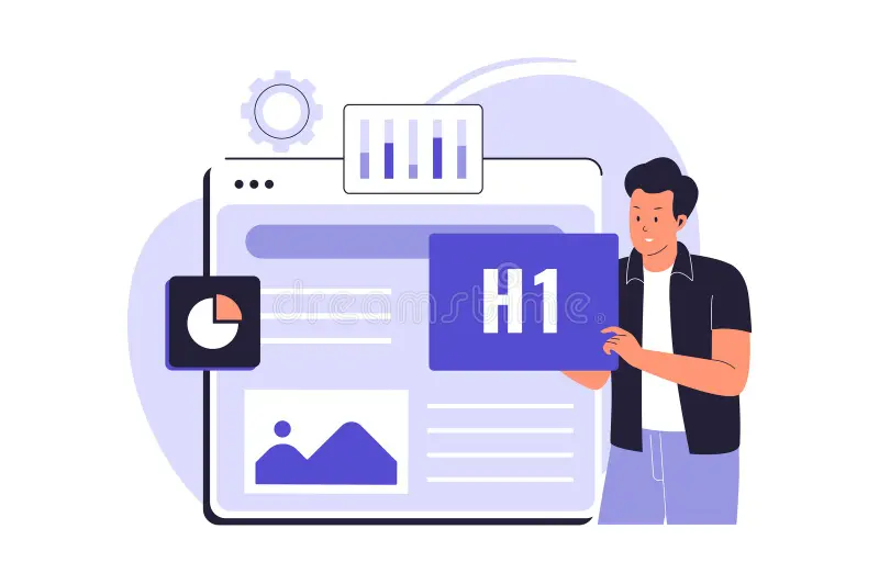 page seo content optimization illustration professional optimizing website s headings elements to improve search engine 401567685